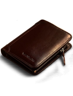 Men's Italian Genuine Cowhide Leather Extra Capacity RFID Bifold Wallet