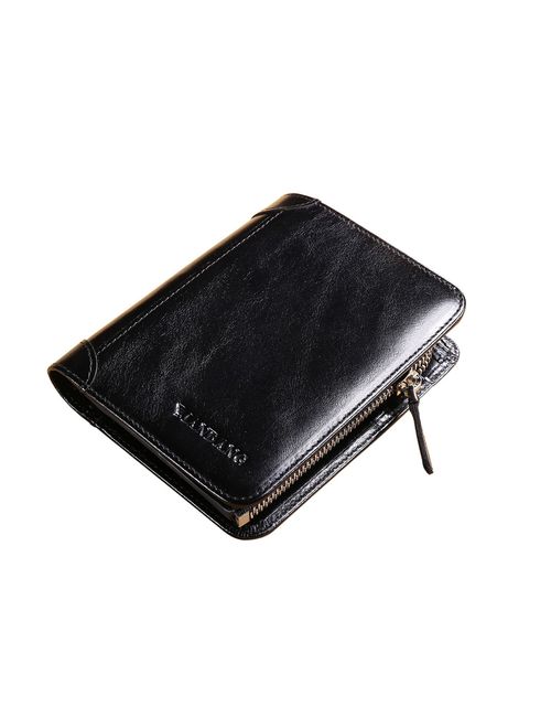 Men's Italian Genuine Cowhide Leather Extra Capacity RFID Bifold Wallet