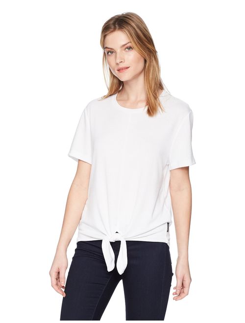 Calvin Klein Women's Short Sleeve Jersey T-Shirt with Tie Front