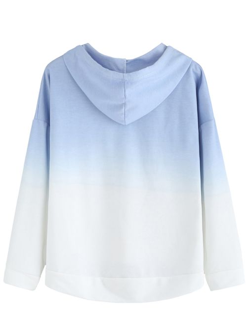 SweatyRocks Women's Long Sleeve Hoodie Sweatshirt Colorblock Tie Dye Print Tops