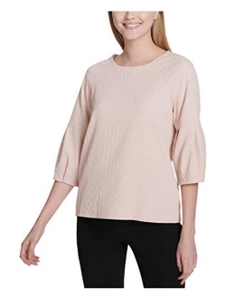 Women's Textured Long Poof Sleeve