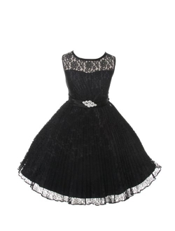 JM DREAMLINE Lovely Tulle Pleated Lace Flower Girl Dress