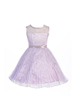 JM DREAMLINE Lovely Tulle Pleated Lace Flower Girl Dress