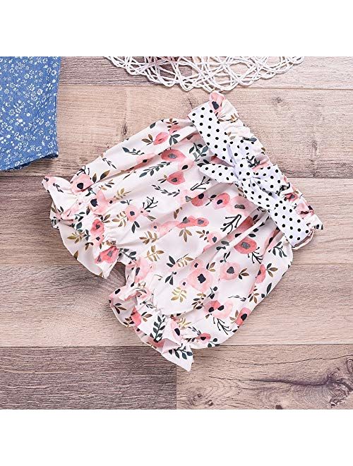 Toddler Kids Little Girl Summer Clothes Floral T-Shirt Top+ Denim Shorts Outfits Set