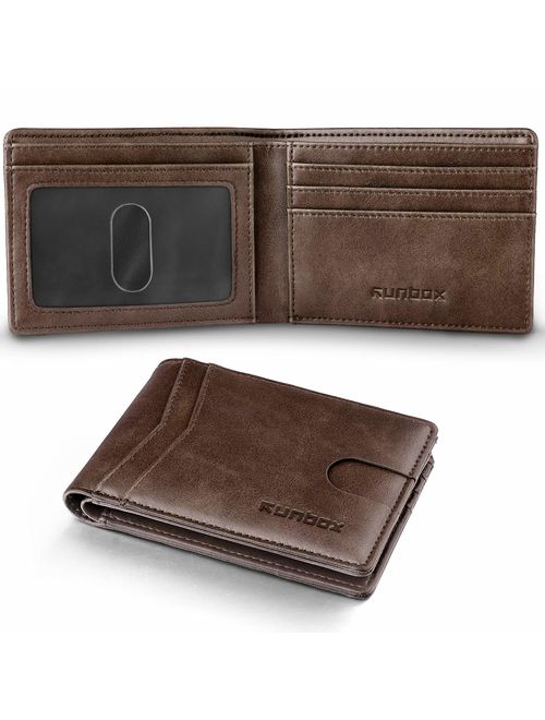 Slim Wallets for Men with RFID Blocking & Minimalist Mens Front Pocket Wallet Leather