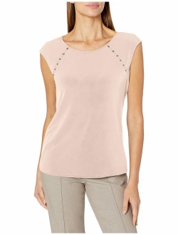 Women's Sleeveless Top with Pearl Detail