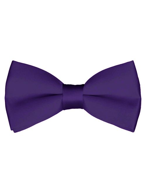 Mens Classic Pre-Tied Satin Formal Tuxedo Bowtie Adjustable Length Large Variety Colors Available, by Platinum Hanger