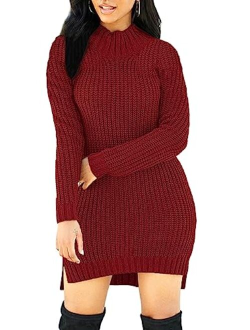 Women Bodycon Ribbed Sweater Dress Sexy Off Shoulder Long Sleeve Maxi Knit Stretchy Pullover Dresses Slim Fit