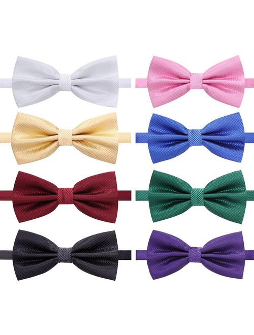 Buy AUSKY 8 PACKS Elegant Adjustable Pre-tied bow ties for Men Boys in ...