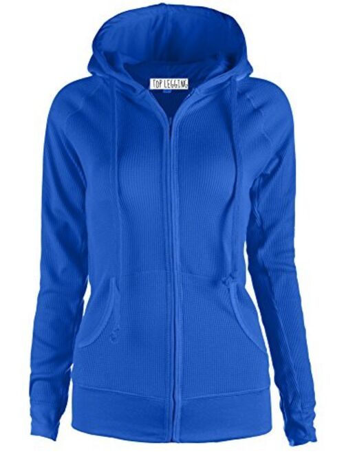 Women's Active Casual Zip Up Hoodie Jacket, Lightweight Thin Junior Plus Sweater