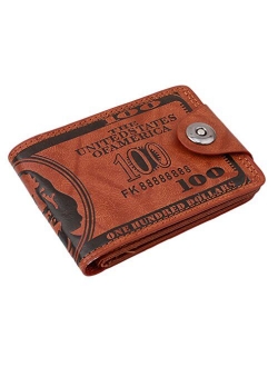 HENGSONG Men US Dollar Bill Wallet PU Leather Credit Card Photo Holder Bifold