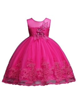 1-12 Years Girls Dress Sequin Lace Wedding Party Flower Dress