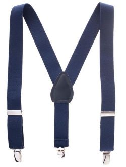 Suspenders for kids Toddler boys Genuine Leather Trim Metal Clip Braces