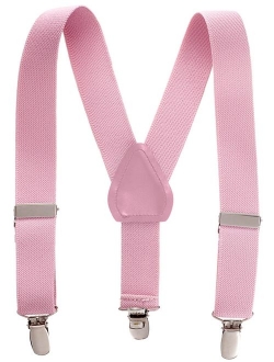 Suspenders for kids Toddler boys Genuine Leather Trim Metal Clip Braces