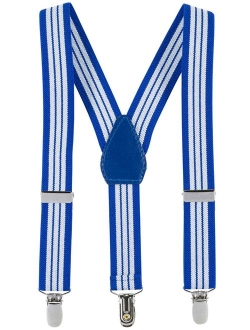 Suspenders for kids Toddler boys Genuine Leather Trim Metal Clip Braces