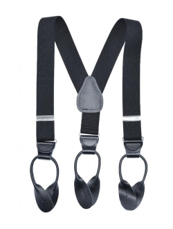 Suspenders for kids Toddler boys Genuine Leather Trim Metal Clip Braces