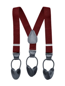 Suspenders for kids Toddler boys Genuine Leather Trim Metal Clip Braces