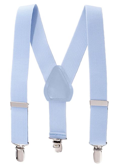 Hold'Em Suspenders for kids Toddler boys Genuine Leather Trim Metal Clip Braces