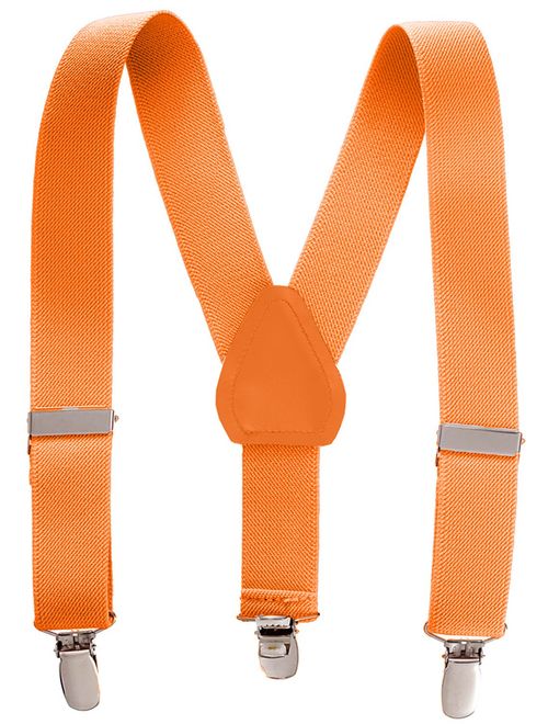 Hold'Em Suspenders for kids Toddler boys Genuine Leather Trim Metal Clip Braces