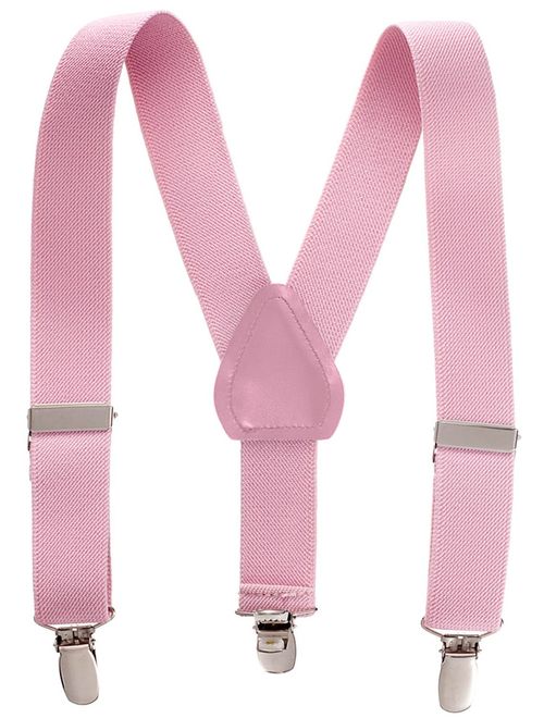 Hold'Em Suspenders for kids Toddler boys Genuine Leather Trim Metal Clip Braces