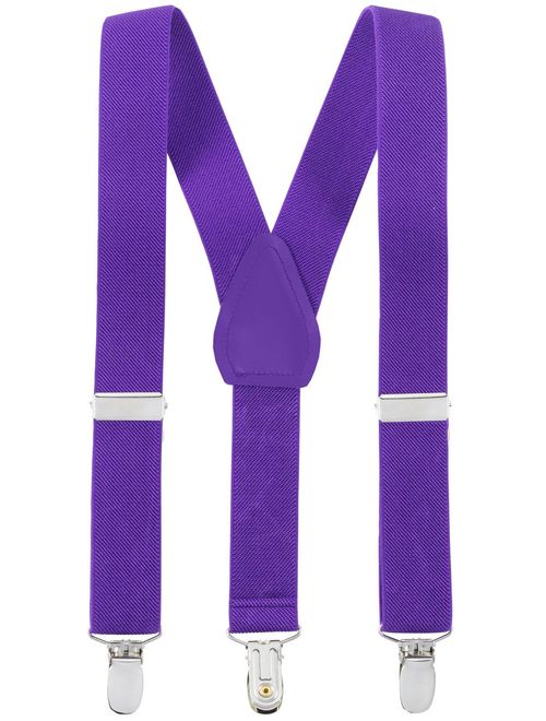 Hold'Em Suspenders for kids Toddler boys Genuine Leather Trim Metal Clip Braces