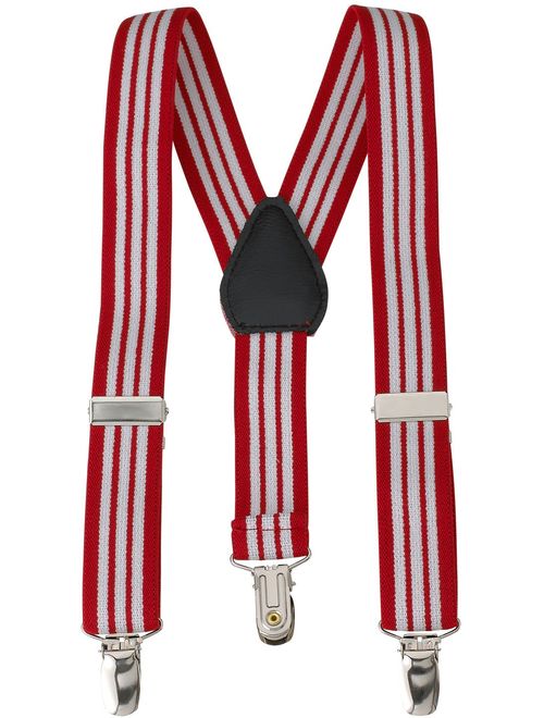 Hold'Em Suspenders for kids Toddler boys Genuine Leather Trim Metal Clip Braces