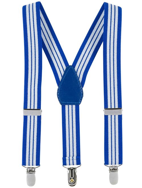 Hold'Em Suspenders for kids Toddler boys Genuine Leather Trim Metal Clip Braces