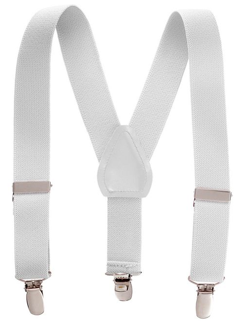 Hold'Em Suspenders for kids Toddler boys Genuine Leather Trim Metal Clip Braces