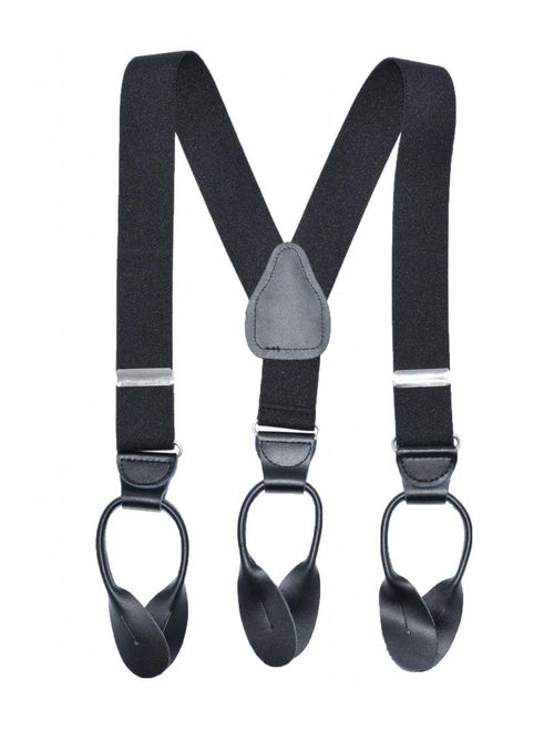 Hold'Em Suspenders for kids Toddler boys Genuine Leather Trim Metal Clip Braces