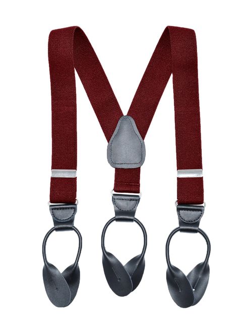 Hold'Em Suspenders for kids Toddler boys Genuine Leather Trim Metal Clip Braces