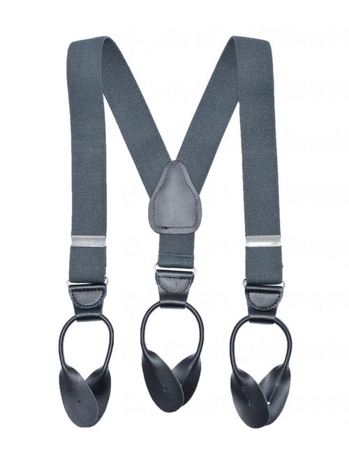 Hold'Em Suspenders for kids Toddler boys Genuine Leather Trim Metal Clip Braces