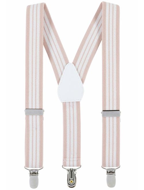 Hold'Em Suspenders for kids Toddler boys Genuine Leather Trim Metal Clip Braces