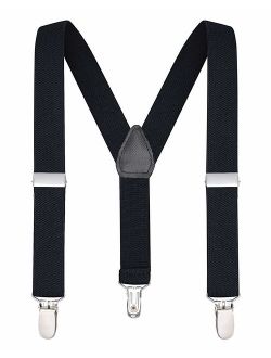 Buyless Fashion Suspenders for Kids and Baby Adjustable Elastic Solid Color 1 inch