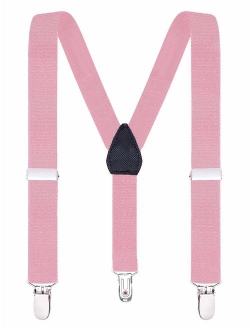 Buyless Fashion Suspenders for Kids and Baby Adjustable Elastic Solid Color 1 inch