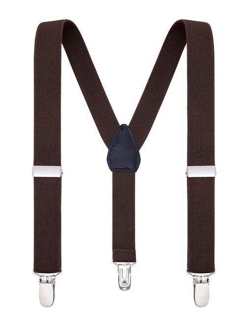 Buyless Fashion Suspenders for Kids and Baby Adjustable Elastic Solid Color 1 inch