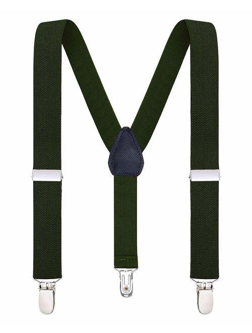 Buyless Fashion Suspenders for Kids and Baby Adjustable Elastic Solid Color 1 inch