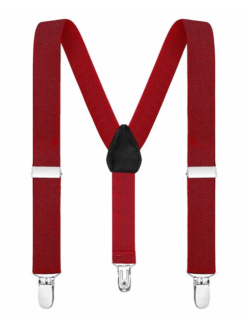 Buyless Fashion Suspenders for Kids and Baby Adjustable Elastic Solid Color 1 inch