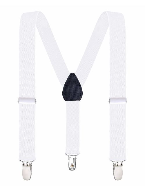 Buyless Fashion Suspenders for Kids and Baby Adjustable Elastic Solid Color 1 inch