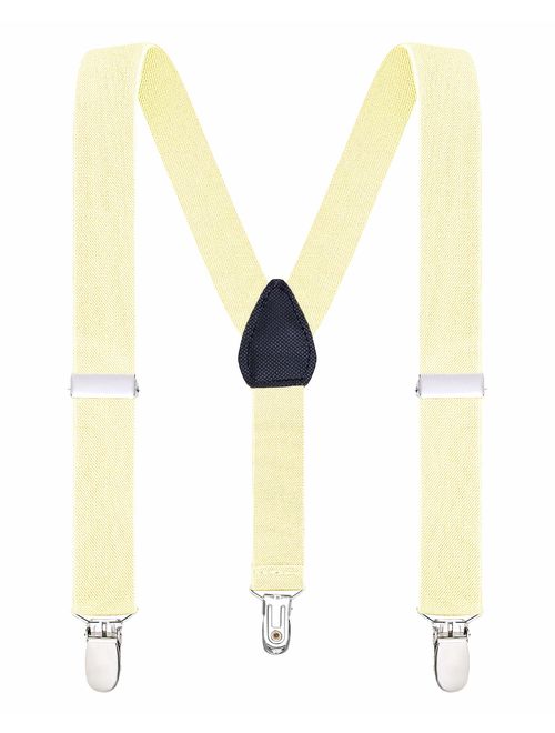 Buyless Fashion Suspenders for Kids and Baby Adjustable Elastic Solid Color 1 inch