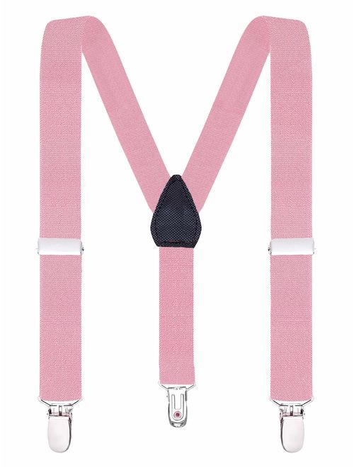 Buyless Fashion Suspenders for Kids and Baby Adjustable Elastic Solid Color 1 inch