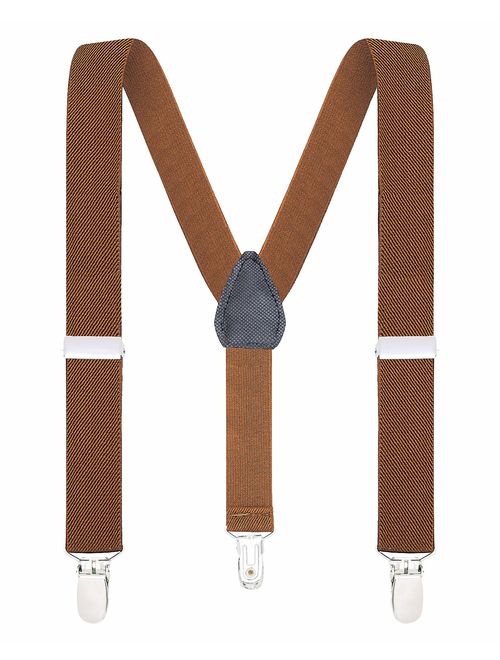 Buyless Fashion Suspenders for Kids and Baby Adjustable Elastic Solid Color 1 inch