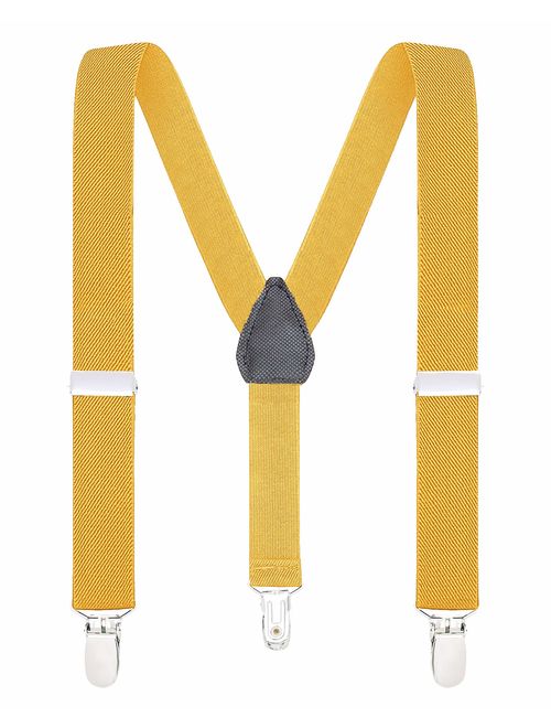 Buyless Fashion Suspenders for Kids and Baby Adjustable Elastic Solid Color 1 inch