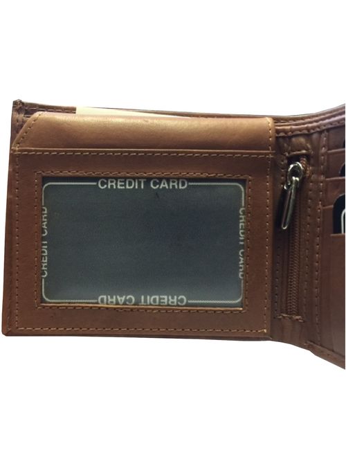 BMF Embroidered Genuine Leather Wallet Brown Authentic BMF