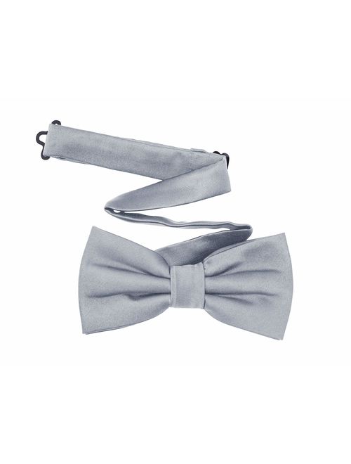 TINYHI Men's Pre-Tied Satin Formal Tuxedo Bowtie Adjustable Length Satin Bow Tie