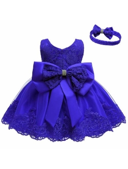 LZH Baby Dress, Bowknot Flower Dresses Lace Pageant Party Wedding Flower Girl Tutu Gown