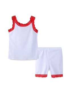 Mud Kingdom Girls Clothes Sets Holiday Polka Dot Sun-Top and Shorts