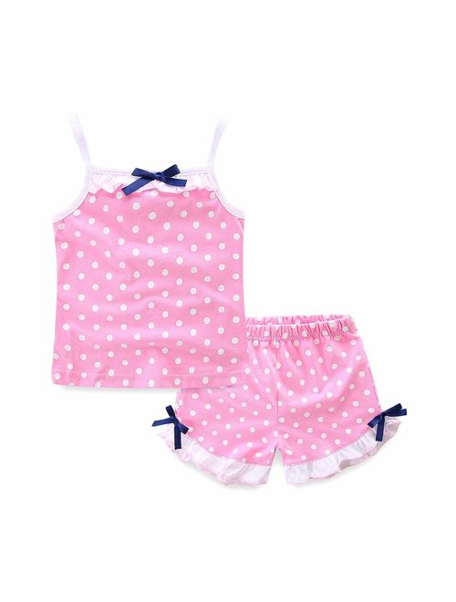 Mud Kingdom Girls Clothes Sets Holiday Polka Dot Sun-Top and Shorts