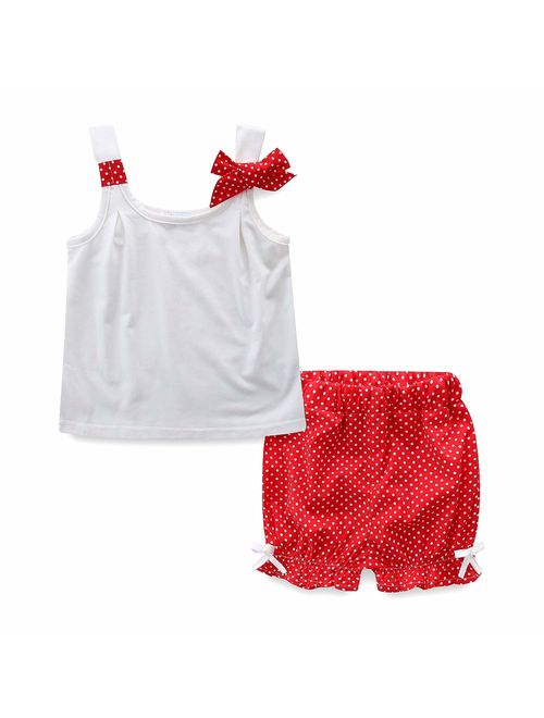 Mud Kingdom Girls Clothes Sets Holiday Polka Dot Sun-Top and Shorts