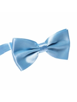 AWAYTR Men's Pre Tied Bow Ties for Wedding Party Fancy Plain Adjustable Bowties Necktie