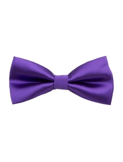 AWAYTR Men's Pre Tied Bow Ties for Wedding Party Fancy Plain Adjustable Bowties Necktie